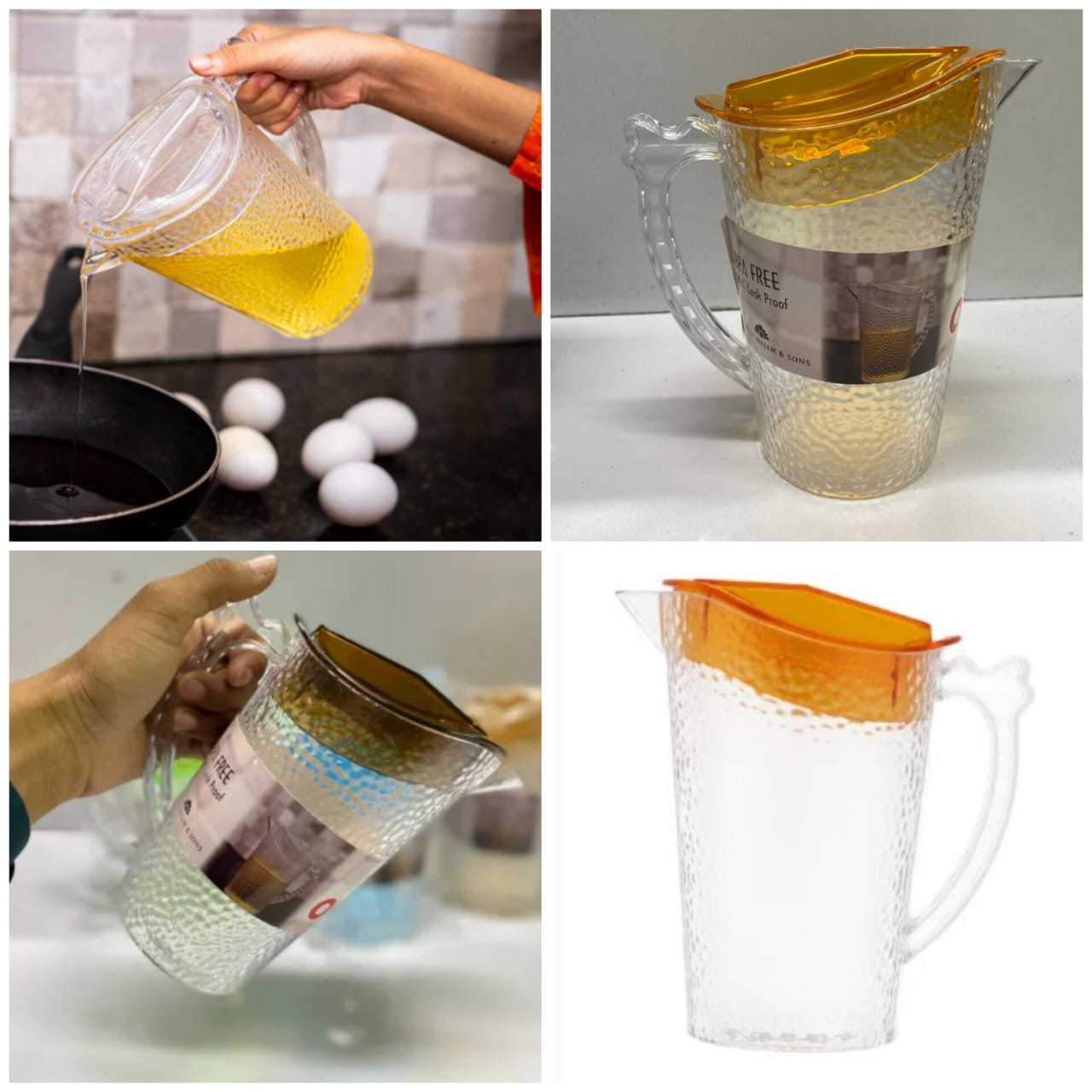 1000ml Transparent Sealed Water Jug, Ribbed Design Thermal Oil Jug, Multipurpose Oil Jug Dispenser, Large Capacity Water Container For Home 1000ml Transparent Sealed Water Jug, Ribbed Design Thermal Oil Jug, Multipurpose Oil Jug Dispenser, Large Capacity Water Container For Home